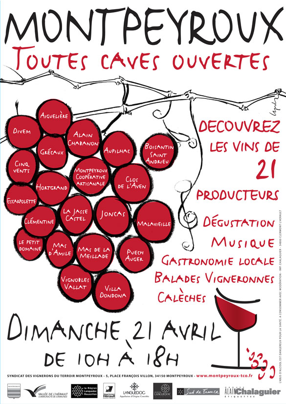 Opération toutes caves ouvertes à Montpeyroux, c’est le 21 Avril, un dimanche