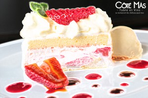 gateau à la fraise restaurant Côté Mas